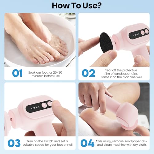 2-in-1 Electric Callus Remover for Feet, Professional Pedicure Tools Gift - color: Pearl White