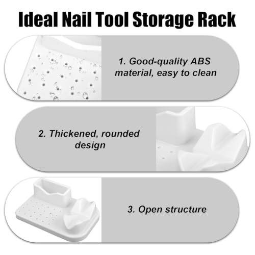 Penitue Nail Drill Holder with 24 Holes Bit Organizer Stand, 17.48x11.46x5.2cm/6.88x4.51x2.05in Compact Nail Art Drill Bit Desktop Storage Holder for Home & Professional Salons Use