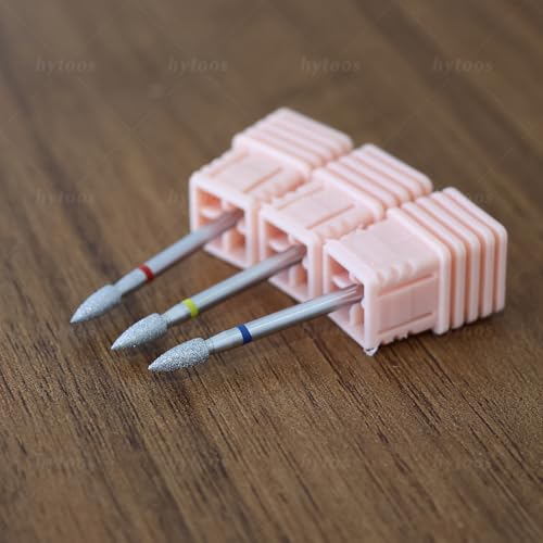 Diamond Nail Drill Bits for Cuticle Removal - 3mm Conical Fine Chrome Coated Rotary Burr for Dead Skin Cleaning, Professional Russian Manicure Accessories, Fit Electric Nail Drill Machines - color: 3mm Conical F