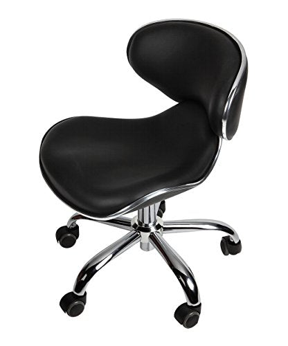 J & A Euro Pedicure Stool Salon Spa Chair Adjustable 13 to 16 Inch, Black - color: Black