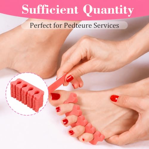 100 Pcs Soft Finger Separators Sponge Toe Separators Premium Pedicure Tool Kit Flexible Toe Divider Spacer for Polishing Pedicure Manicure Coating Nail Art Beauty Accessories (Peach pink) - color: Peach pink