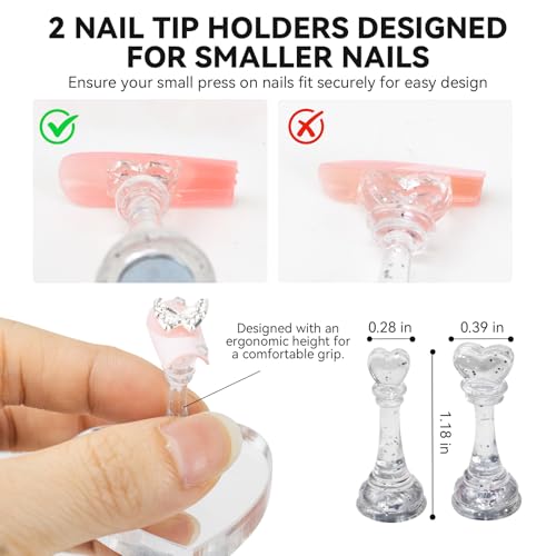 Nail Stands for Press On Nails Painting Display Practice - color: Silver, size: Medium