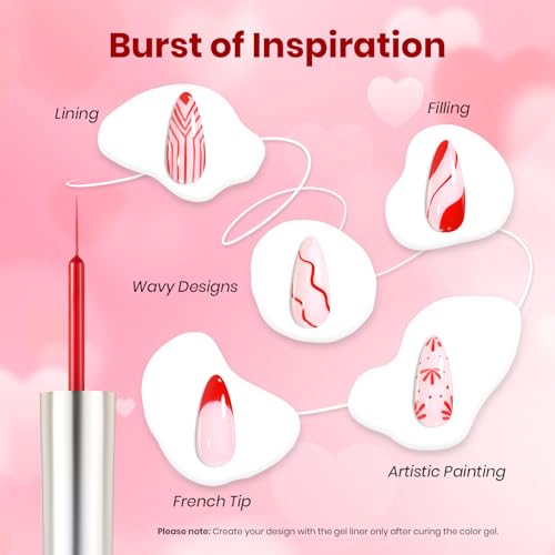 Beetles Red Gel Liner Nail Polish 7ml French Tip Gel Nail Polish - color: C - Red-1-2