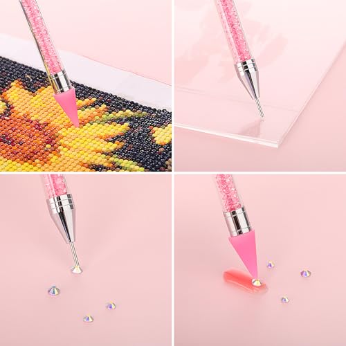 Tatuo Rhinestone Picker Tool Bedazzling Pen Dual Head, Pink - color: Pink