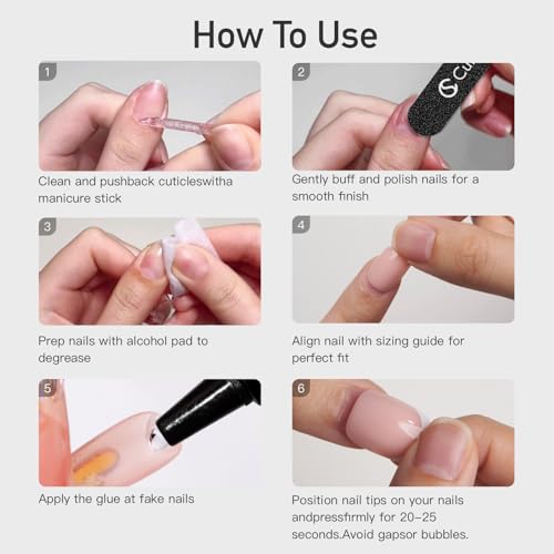 CurvLife Medium Square Chrome Press On Nails, Silver Mirror, Soft Gel - color: Silver Glitter