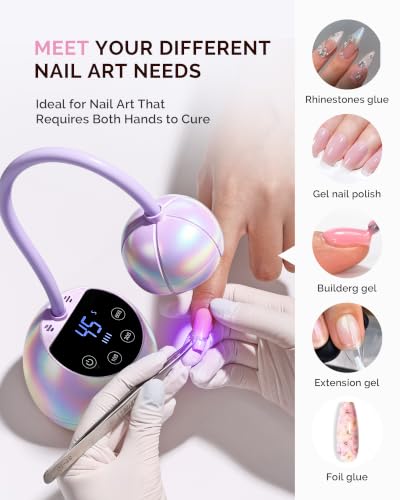 MelodySusie Gooseneck Cordless UV Nail Lamp P-ArtM2 Light for Nail Tips - color: Pearl Purple