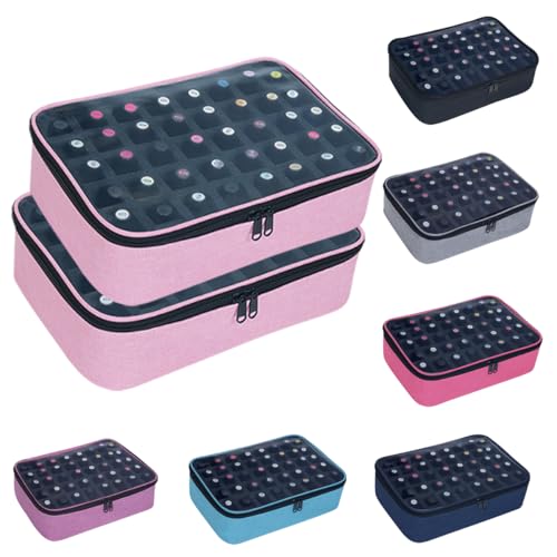 2 Pcs Small Clear Nail Polish Organizer Holds 80 Bottles Nail,Pink - color: Pink-2pcs