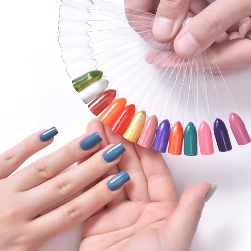KADS 5 Pcs Clear Fan Nail Swatch Display Board 100 Transparent Sample Tips - color: Clear