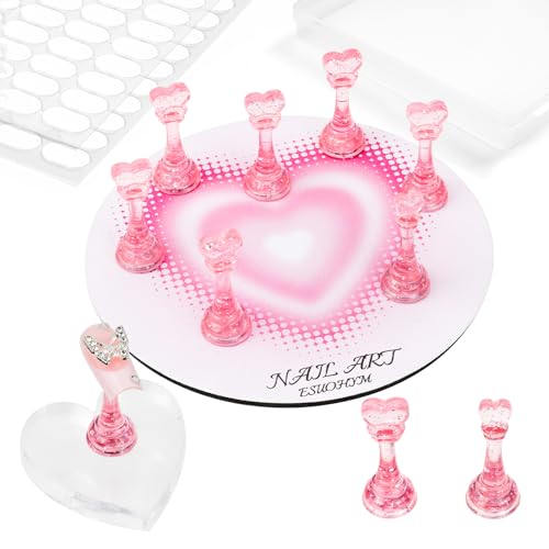 Nail Stands for Press On Nails Painting Display Practice - color: Pink, size: Medium