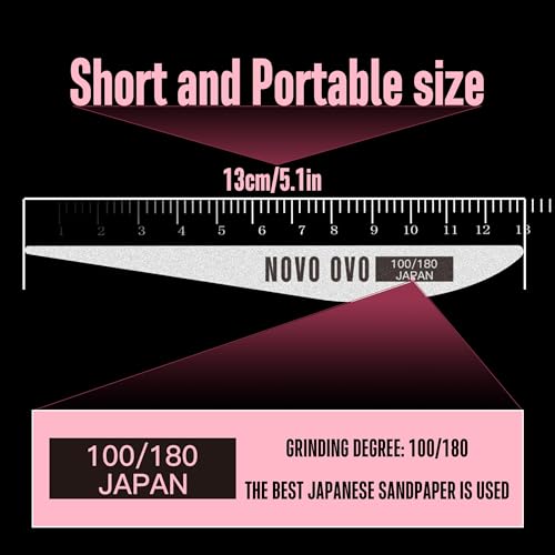 NOVO OVO Thin Nail File 10 PCS Professional Double Sided Extra Slim,Reusable,Emery Board(100/180 Grit) Nail Styling Tools for Home and Salon,Manicure Pedicure Tool and Nail Buffering Files - color: Double Sides Slim Nail File