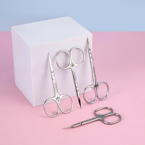 Hebron Cuticle Scissors Extra Fine Curved – Professional Manicure Scissors for Women – Stainless Steel Nail Scissors Curved – Tijeras para Cutícula Professional – Beauty Cuticle Care Tool