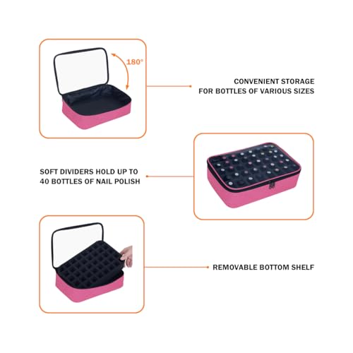 2 Pcs Small Clear Nail Polish Organizer Holds 80 Bottles Nail,RoseRed - color: Rose Red-2pcs