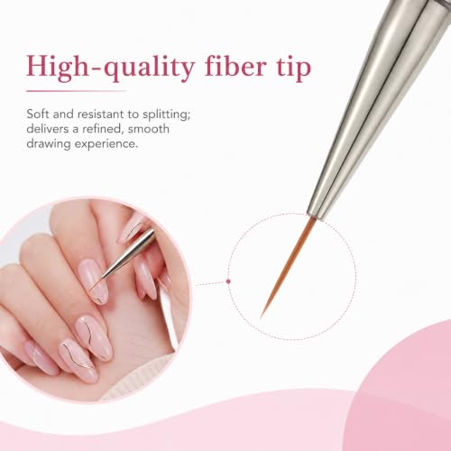 5Pcs Metallic Nail Liner Brushes,Liner Brushes for Nails