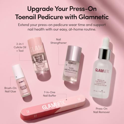 Glamnetic Halloween Press On Toenails, Natural Glazed, Boba - color: 8 - Boba