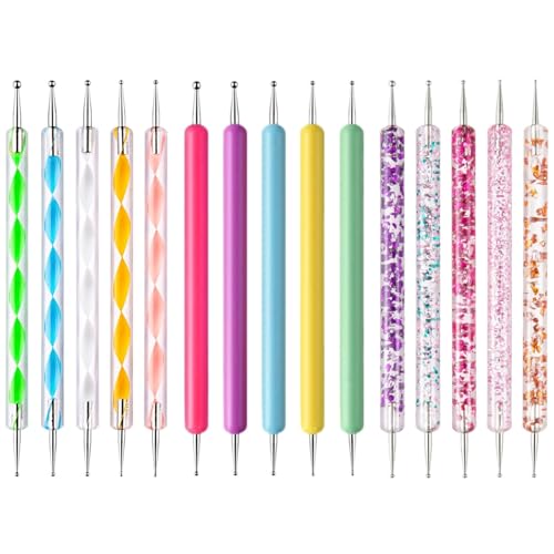 15 PCS Nail Dotting Tools Design Tools, Nail Dotting Pen Nail Art Tools - color: 15 PCS