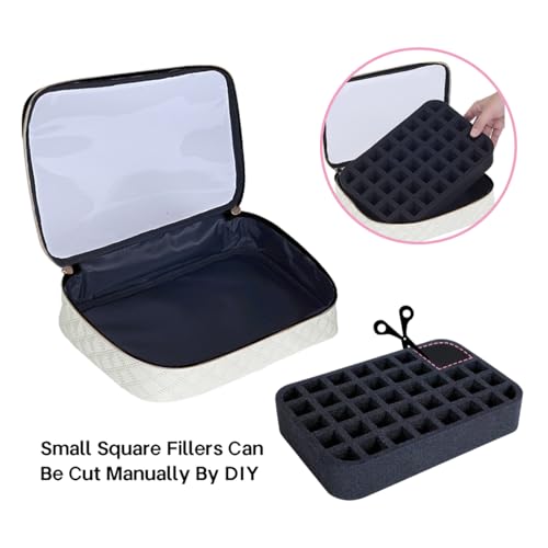 2 Pcs Small Clear Nail Polish Organizer Holds 80 Bottles Nail,Beige - color: Beige-Clear-2 pcs