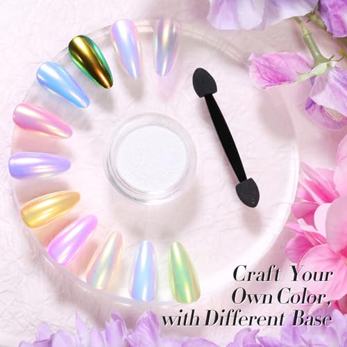 Born Pretty Chrome Nail Powder Auroras Nail Powder Mermaid Pearl Powder - color: Color 1