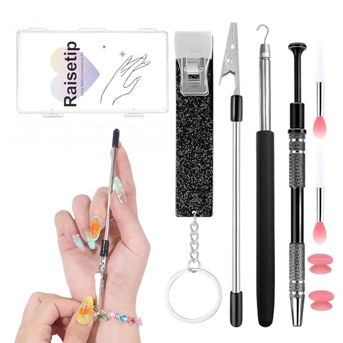 Life Helper Kit for Long Nails – Card Grabber for Long Nails, Bracelet Helper Tool, Piercing Ball Grabber Tool, Lip Applicators,Multi-use Beauty Accessories for Women with Long Acrylic Nails - size: 6PCS