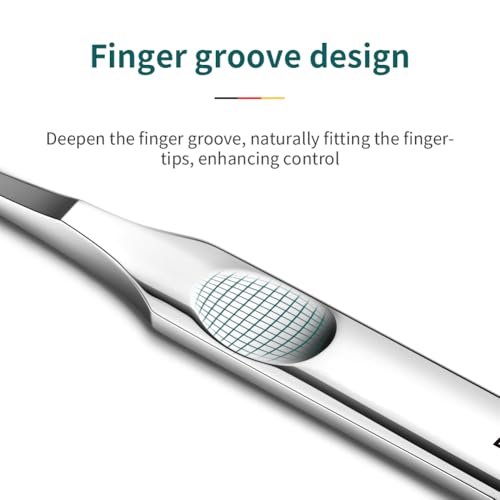 DEOU Cuticle Trimmer Thick Handle, Stainless Steel V-Shape Pusher Tool