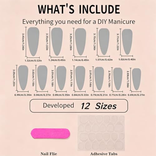 Black Press on Nails Long Stiletto Length Fake Nails Press ons 24Pcs - color: Style 10