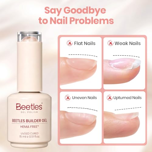 Beetles Builder Gel for Nails Nude, 15 mL TPO & HEMA-FREE Building Gel - color: B-Peach Nude