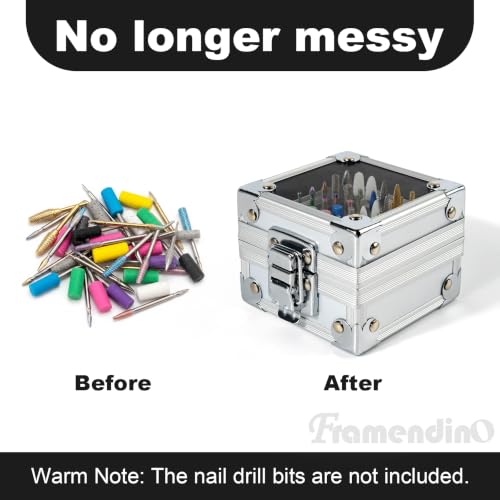 Framendino, Nail Drill Bits Holder Container Stand Manicure Tools Polishing Heads Storage Box - color: 25 Holes