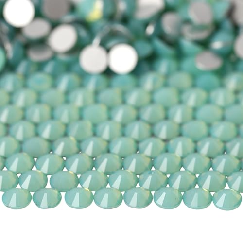 Flatback Glass Crystal Rhinestones Rounds Gems for Bedazzling Nails Art Crafts Decorations Clothes Shoes（SS6 1440pcs, Green Opal） - color: Green Opal, size: SS6/1440pcs