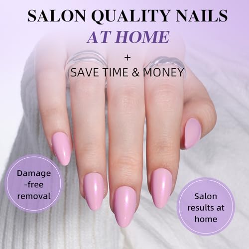 Baby Pink Cat Eye Press On Nails, Short Almond Reusable Nails - color: A2-Candy Sparkle