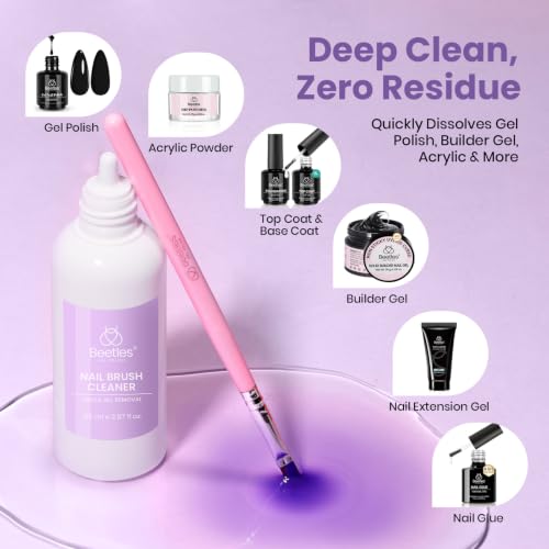 Beetles Nail Art Brushes Cleaner and Conditioner, 85ml (2.87 Fl.oz) - color: A - Clear-01