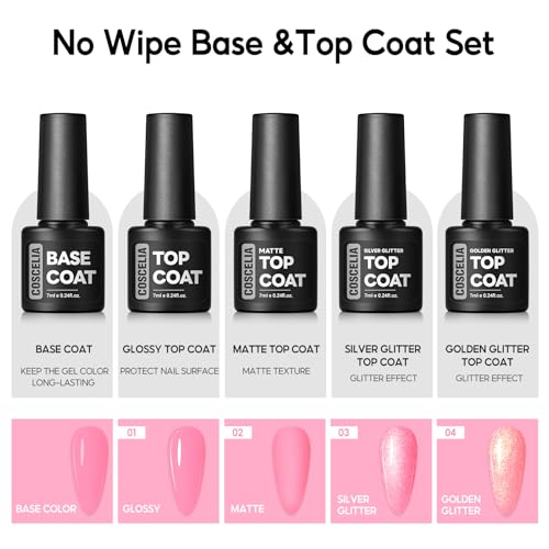COSCELIA 25PCS Gel Nail Polish Set Fall Colors Gel Nail Polish Soak Off with Glossy Matte Silver Golden Glitter Top Coat Red Brown Black White Green DIY Gifts for Women Girls - color: 25pcs All Seasons Gel Polish