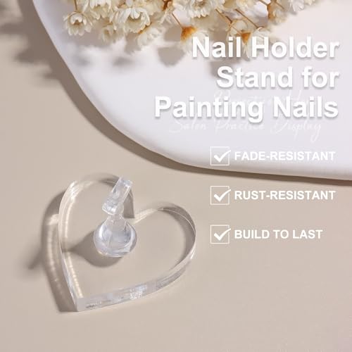 SUTOKAKA 2 Sets Non-Magnetic Nail Stand with Heart Shape Display Holder