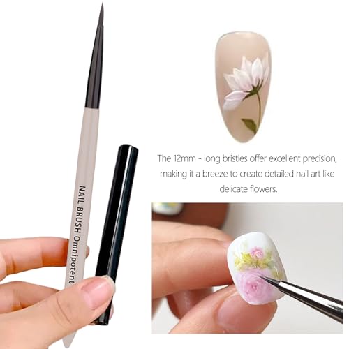 Nail Art Brushes, Watercolor Paint Brush for Oil Painting, Petals Leaves Lace Designs, Acrylic & Gel Nail Polish Brush, French Tips Brushes for Nails for Manicure Salon & DIY Home Manicure - color: Omnipote Nail Brush