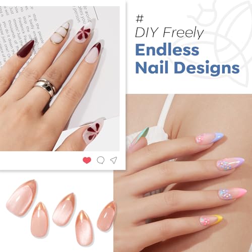 Modelones Medium Almond Nail Tips 360pcs Pre-etched Clear Press On Nails - color: A2-Medium Almond