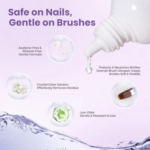 Beetles Nail Art Brushes Cleaner and Conditioner, 85ml (2.87 Fl.oz) - color: A - Clear-01