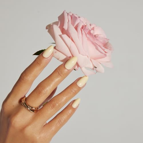 LAMIMOSA 32Pcs Butter Yellow Press On Nails Short Almond, BUTTERCUP - color: BUTTERCUP