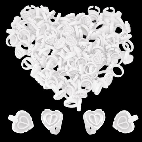 300Pcs Glue Rings Lash Glue Rings for Eyelash Extention LashSupplies - color: White