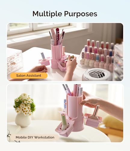 MelodySusie Nail Polish Bottle Holder and Nail Art Tools Organizer Pink - color: Pink