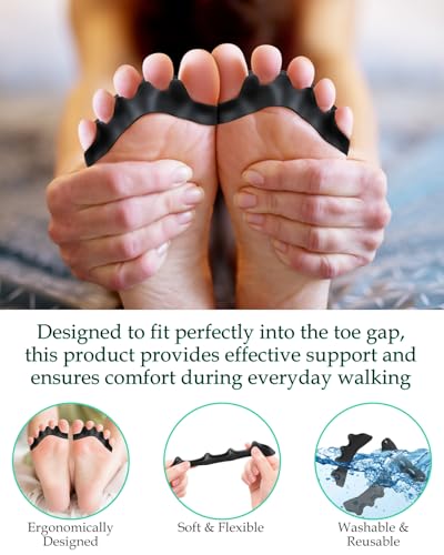 4PCS Silicone Toe Separators to Correct Toes Alignment for Children, Toe Spacers Straightener for Bunion Relief, Hammertoes and Overlapping Toes (Small) - size: Small
