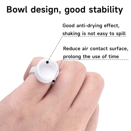 G2PLUS Glue Rings for Eyelash Extensions, 100pcs Disposable Lash Rings for Pigment, White Eyelash Glue Holder, Makeup Plastic Glue Cup for Nail Art and Tattoo - color: Cream White