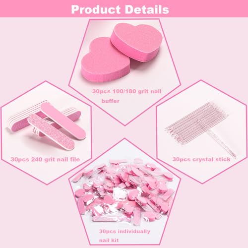 Nail Kits 3-Piece, 30 Sets Individually Packaged Nail File Kit
