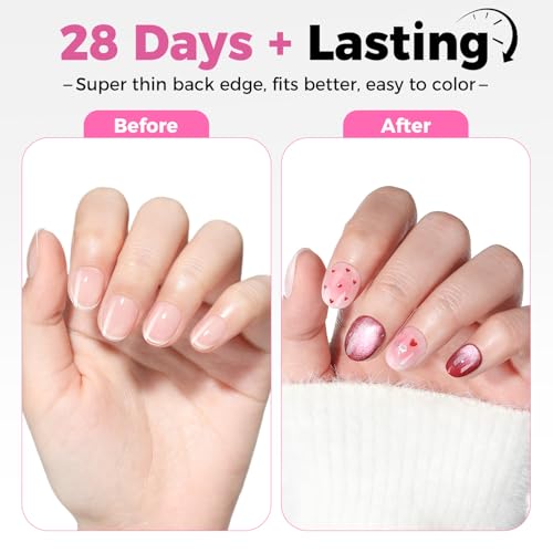 UNA GELLA Extra Short Oval Round Nail Tips 312pcs Short Oval Gel Nail Tips
