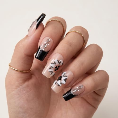 Handmade Medium Taper Square Press On Nails |Reusable&Salon Quality O929, L - color: O929, size: L