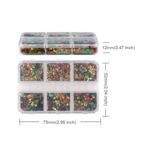 Christmas Nail Art Sequins Small Star Dots Triangle Metallic Glitter Flakes - color: Style02