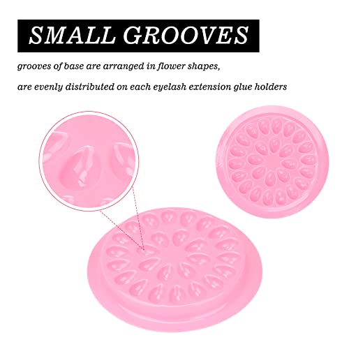 G2PLUS 100PCS False Eyelash Glue Holder Trays and Lash Adhesive Pallet Pads - color: Pink-L