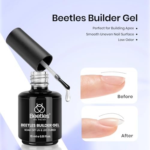 Beetles 3Pcs 15ml Builder Nail Gel with Base and No Wipe Top Coat - color: O-Clear-3