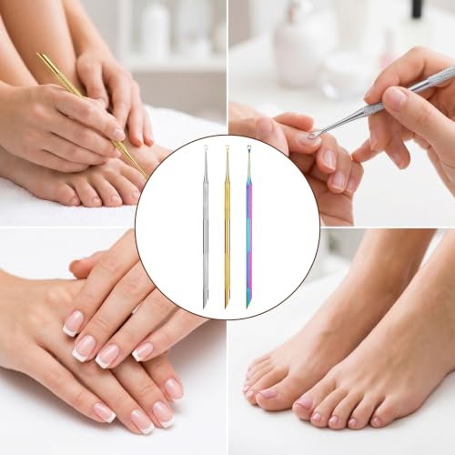 Dual Ended Cuticle Remover, Pre-treatment Cuticle Pusher with Loop Cuticles Pushers, Cuticles Remover Tool, Dead Skin Removing Manicure Tools