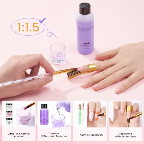 Nail Kit for Beginners with Everything- Practice Hands & Storage Gift Bag - color: Sparkling Pink