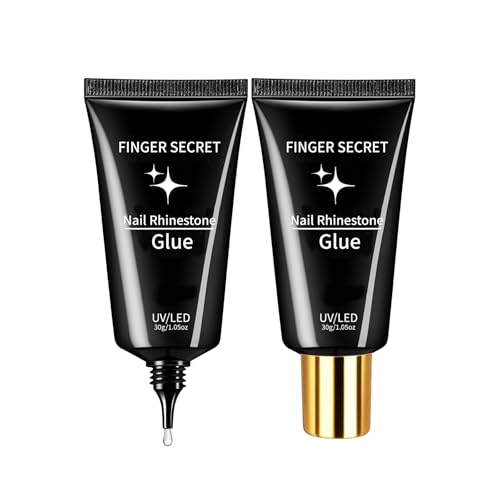 Rhinestone Glue for 3D Nail Art & Charms - Strong Hold Nail Adhesive for All Decorations (2 Pack, 30g Each) - color: B-30g*2 Rhinestone Glue