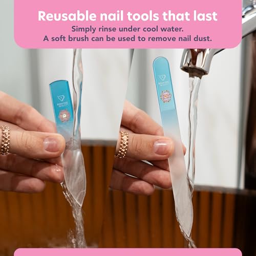Bona Fide Beauty Czech Glass Nail File and Shiner Duo Set (Aqua) - color: Aqua