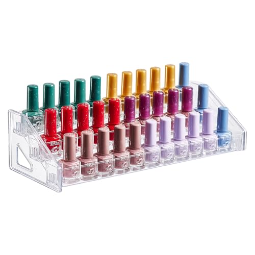 Acrylic Nail Polish Organizer Holder Rack 3 Layers, Clear Display Stand For Sunglasses,Essential Oils, Makeup Organizer, Holds Up to 36 Bottles - size: 3 Tier